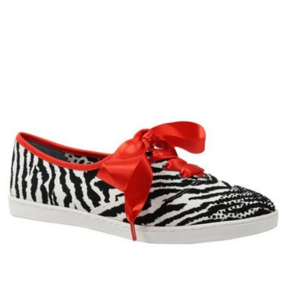 JRENEE ZEBRA PRINT SNEAKERS